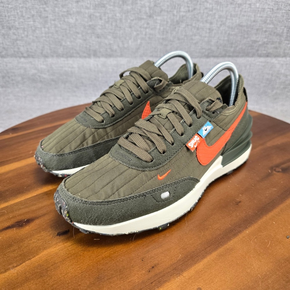 Nike Waffle One SE Toasty Oil Green Team Orange DC8890-200 Mens Size 6 Sneaker - Picture 3 of 13